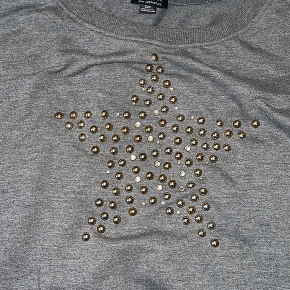 Distressed Sweater with Gold Studded Star - Picture 2 of 4